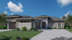 Floor Plan Elevation with Stucco and Masonry accents. A beautiful home with a Multi-Generation feature